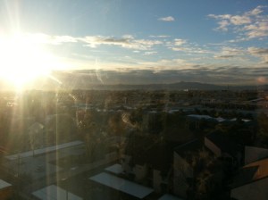 Smeared glass aside, this is a helluva way to wake up.